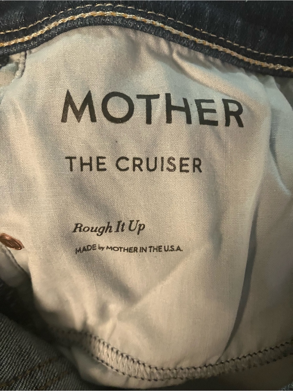 MOTHER Dark Blue Distressed Flare Jeans - Picture 4 of 8